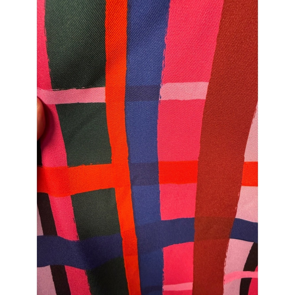 Crosby Mollie Burch Plaid Velvet Ruffle Mini Dress Balloon Sleeve L - Picture 8 of 9